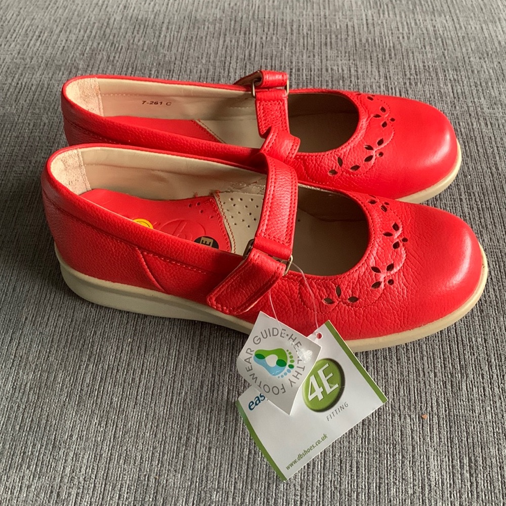 Easyb Kara by dbshoes size 6 (UK 4) 4E Width - Tomato